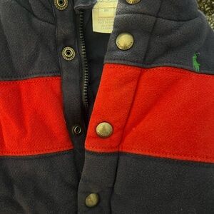 Ralph Lauren Red and Navy Stripe baby’s snowsuit Puffer